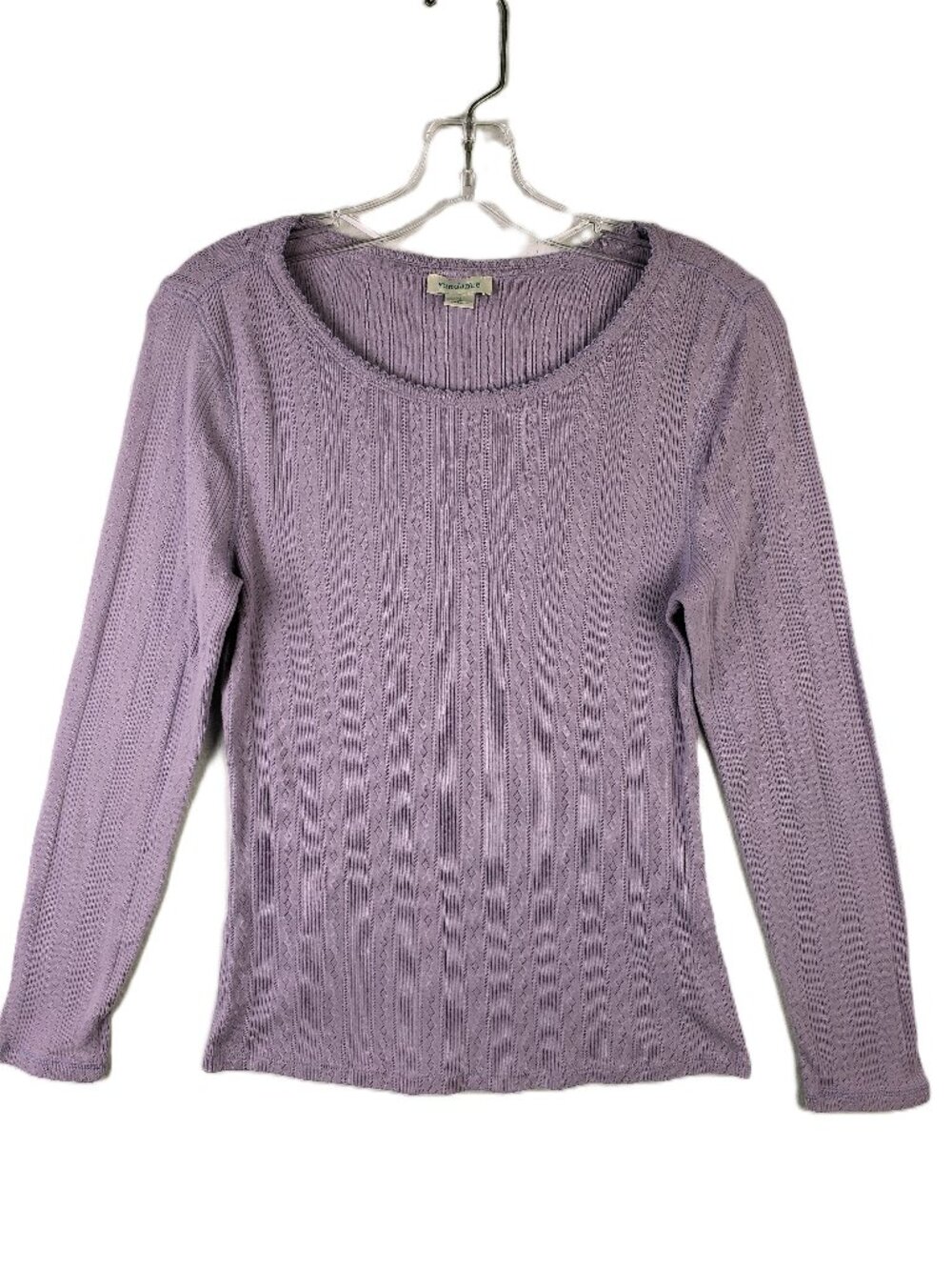 Sundance Crochet Top Long Sleeve 100% Cotton Lilac Lavender Boho size M